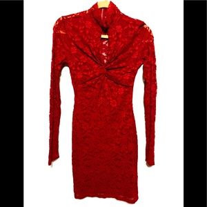 Lace long sleeve dress